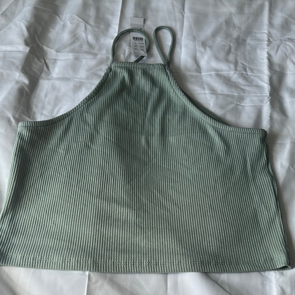 J. Crew Green Ribbed Sleeveless Crop Tank Top - Picture 5 of 8